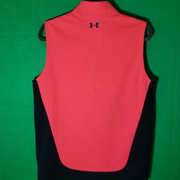 Under Armour Storm Golf Vest Orange Black Full Zip Cold Gear Men Small Loose - Picture 2 of 7